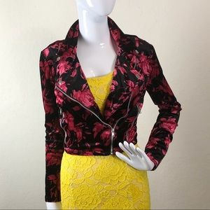 Wet Seal Velvet Moto Jacket